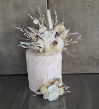 Load image into Gallery viewer, Double cake topper in champagne gold &amp; neutral colours
