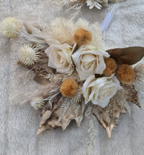 Load image into Gallery viewer, Double floral cake topper in champagne gold &amp; warm tones
