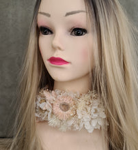 Load image into Gallery viewer, Boho Blush Everlasting preserved flowers crown / dog collar
