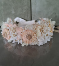 Load image into Gallery viewer, Boho Blush Everlasting preserved flowers crown / dog collar
