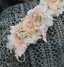 Load image into Gallery viewer, Boho Blush Everlasting preserved flowers crown / dog collar
