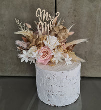 Load image into Gallery viewer, Wedding Cake topper in blush &amp; champagne gold tones
