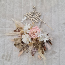 Load image into Gallery viewer, Wedding Cake topper in blush &amp; champagne gold tones
