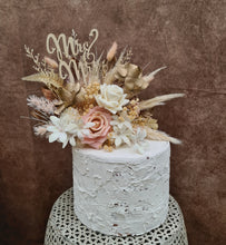 Load image into Gallery viewer, Wedding Cake topper in blush &amp; champagne gold tones
