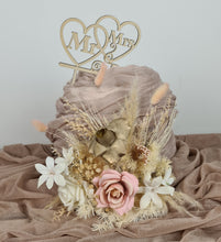 Load image into Gallery viewer, Mr &amp; Mrs Floral Cake topper - blush
