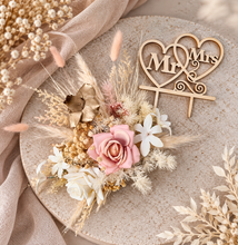 Load image into Gallery viewer, Mr &amp; Mrs Floral Cake topper - blush
