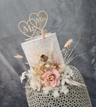 Load image into Gallery viewer, Mr &amp; Mrs Floral Cake topper - blush
