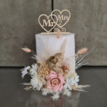 Load image into Gallery viewer, Mr &amp; Mrs Floral Cake topper - blush
