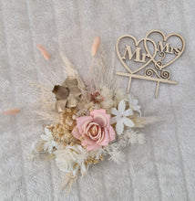 Load image into Gallery viewer, Mr &amp; Mrs Floral Cake topper - blush
