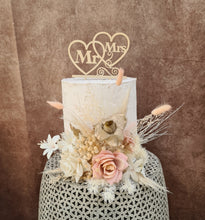 Load image into Gallery viewer, Mr &amp; Mrs Floral Cake topper - blush
