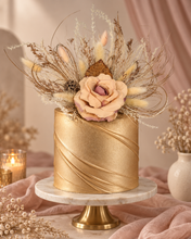 Load image into Gallery viewer, Peach blush Everlasting flowers cake topper
