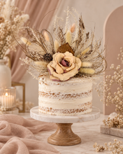 Load image into Gallery viewer, Peach blush Everlasting flowers cake topper
