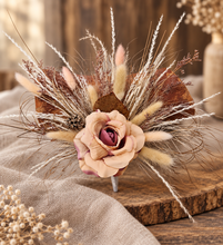 Load image into Gallery viewer, Peach blush Everlasting flowers cake topper
