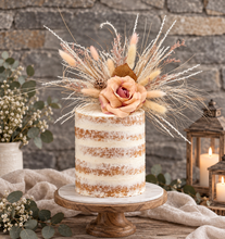 Load image into Gallery viewer, Peach blush Everlasting flowers cake topper
