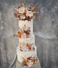 Load image into Gallery viewer, Rustic style cake flowers for 3 tier cake
