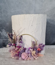 Load image into Gallery viewer, Pink purple everlasting flowers cake hoop topper - 4 inch
