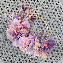 Load image into Gallery viewer, Pink purple everlasting flowers cake hoop topper - 4 inch
