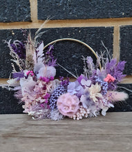 Load image into Gallery viewer, Pink purple everlasting flowers cake hoop topper - 4 inch
