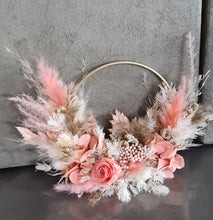 Load image into Gallery viewer, Peach neutral everlasting flowers cake hoop topper - 5 inch
