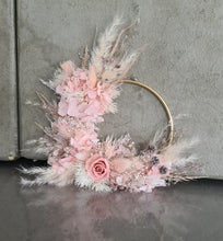 Load image into Gallery viewer, Blush Dusty pink everlasting flowers cake hoop topper - 5 inch
