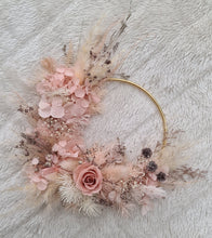 Load image into Gallery viewer, Blush Dusty pink everlasting flowers cake hoop topper - 5 inch
