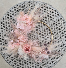 Load image into Gallery viewer, Blush Dusty pink everlasting flowers cake hoop topper - 5 inch
