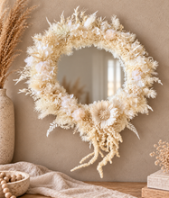 Load image into Gallery viewer, Boho deco Everlasting flowers wall mirror
