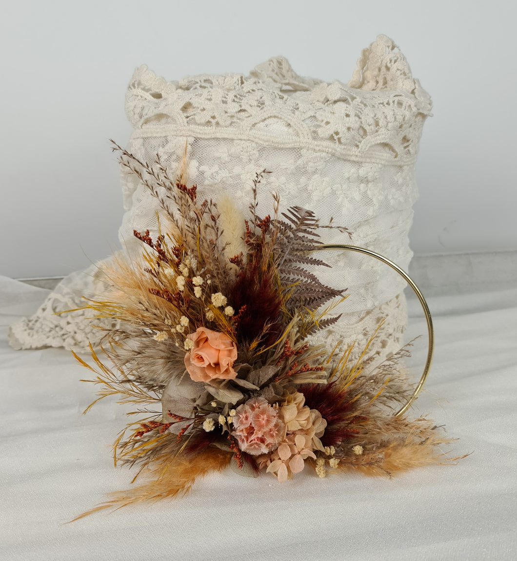 Rustic everlasting flowers cake hoop - 5 inch