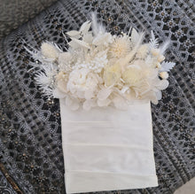Load image into Gallery viewer, White &amp; neutral groom&#39;s preserved pocket flowers - boutonniere
