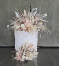 Load image into Gallery viewer, Double Everlasting preserved flowers cake topper - blush
