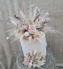 Load image into Gallery viewer, Double Everlasting preserved flowers cake topper - blush
