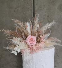Load image into Gallery viewer, Blush Preserved rose floral cake topper
