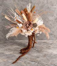Load image into Gallery viewer, Everlasting preserved flowers double cake topper - rustic
