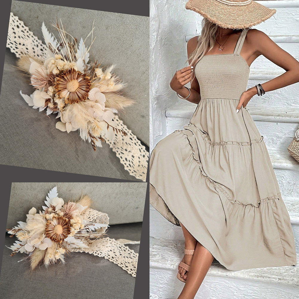 Boho Everlasting flowers bracelet / corsage
