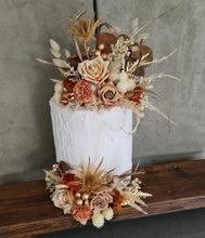 Load image into Gallery viewer, Everlasting flowers cake topper in rustic warm tones
