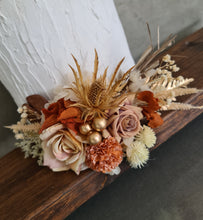 Load image into Gallery viewer, Everlasting flowers cake topper in rustic warm tones

