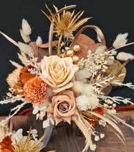 Load image into Gallery viewer, Everlasting flowers cake topper in rustic warm tones
