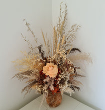 Load image into Gallery viewer, Autumn colours everlasting flowers in clay pot
