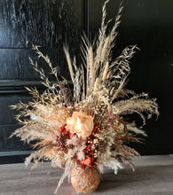 Load image into Gallery viewer, Autumn colours everlasting flowers in clay pot
