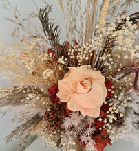 Load image into Gallery viewer, Autumn colours everlasting flowers in clay pot
