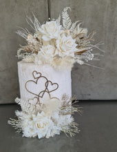Load image into Gallery viewer, Everlasting flowers cake topper x 2 – off white &amp; gold
