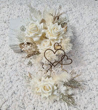 Load image into Gallery viewer, Everlasting flowers cake topper x 2 – off white &amp; gold
