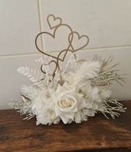 Load image into Gallery viewer, Everlasting flowers cake topper x 2 – off white &amp; gold
