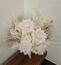 Load image into Gallery viewer, Everlasting flowers cake topper x 2 – off white &amp; gold
