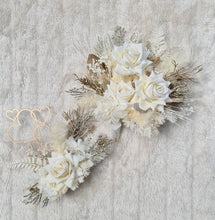 Load image into Gallery viewer, Everlasting flowers cake topper x 2 – off white &amp; gold
