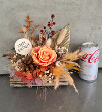 Load image into Gallery viewer, Rustic Everlasting flowers on wood log
