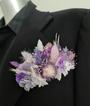 Load image into Gallery viewer, Groom&#39;s Everlasting pocket flowers - Violet &amp; Purple
