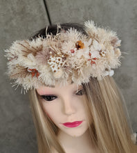 Load image into Gallery viewer, Thick Everlasting preserved flowers crown - wedding, baby shower
