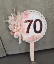 Load image into Gallery viewer, 70th Birthday Everlasting flowers cake topper
