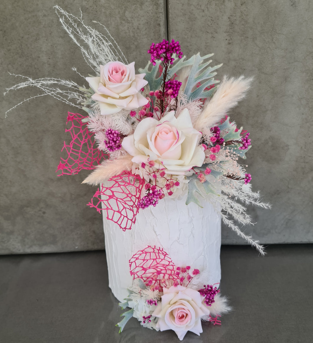 Everlasting flowers cake topper x 2 – Pink, fuchsia & green